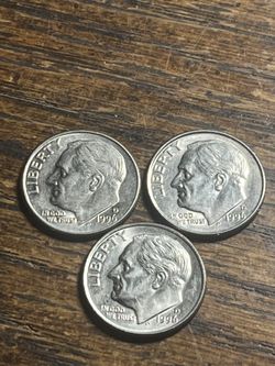 3 Dimes 1996 D One Has Big 19 Error Or Small 96