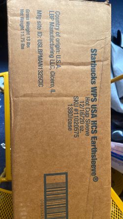 Starbucks Hot Cup Sleeves Case 1380 Count 77074