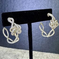 FREE SHIPPING! LAGOS Love Knot 925 Sterling Silver Stud Earrings 1” Drop Lot#495   Marks: 925 Lagos  Grams: 9.5   The backings are NOT Lagos, but are 