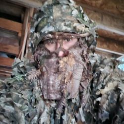 Gilly suits, sent bag, binoculars bag backpack,set of antlers for raddeling, long-sleeved shirt  and pants  to wear under gilly suits.