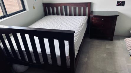 Full Size Bed, Mattress, & Nightstand