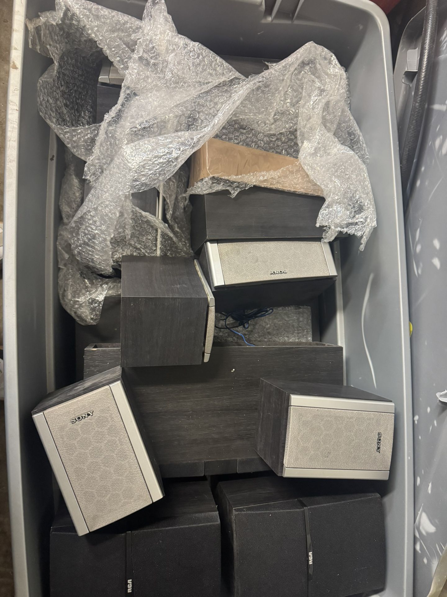 Box of Sony & RCA speakers