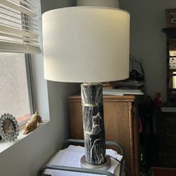 Gray Marble Lamp Post With Shade