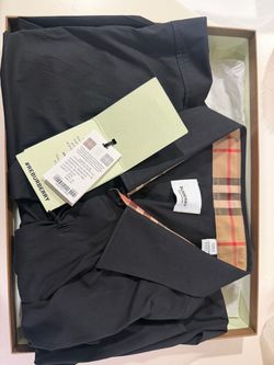 Burberry Black Shirt with Vintage Check Trim