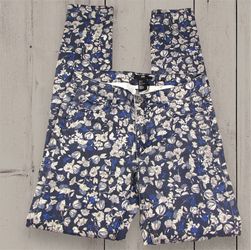 H&M Size 6 Floral Super Slim Skinny Jeans Blue Cream