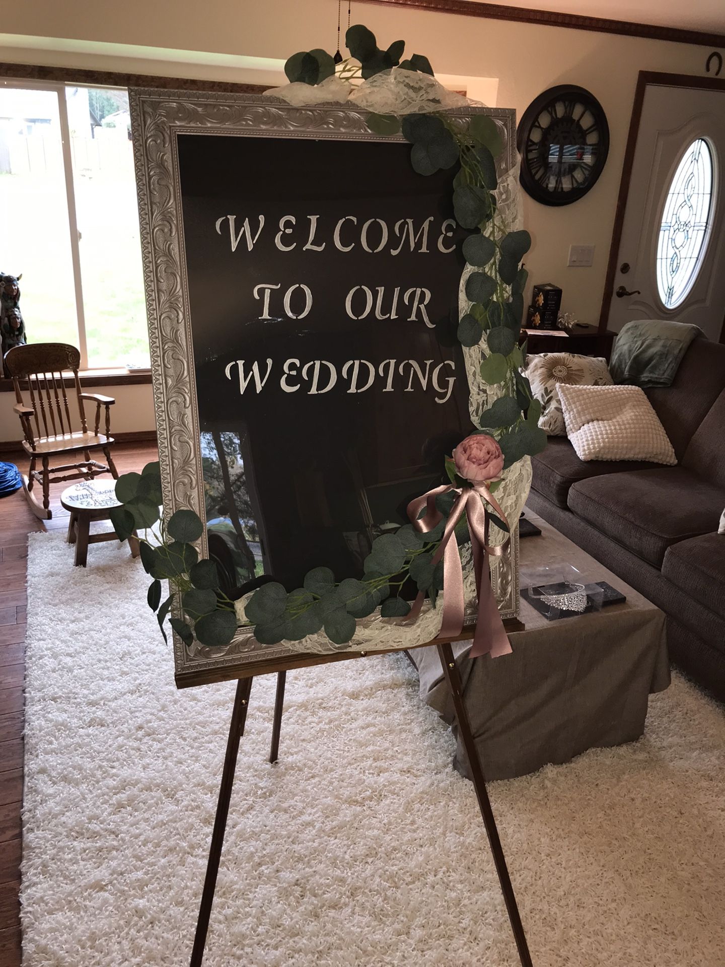Wedding Sign With Easel.