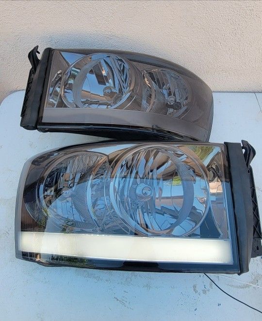 06-08 Dodge Ram LED DRL Headlights Luces Micas Calaveras Faros Faroles Focos Headlamps 