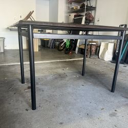 Solid Wood Desk With Metal Legs