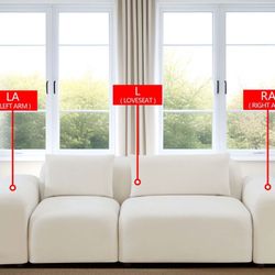 White Microfiber 2-piece Sofa Set