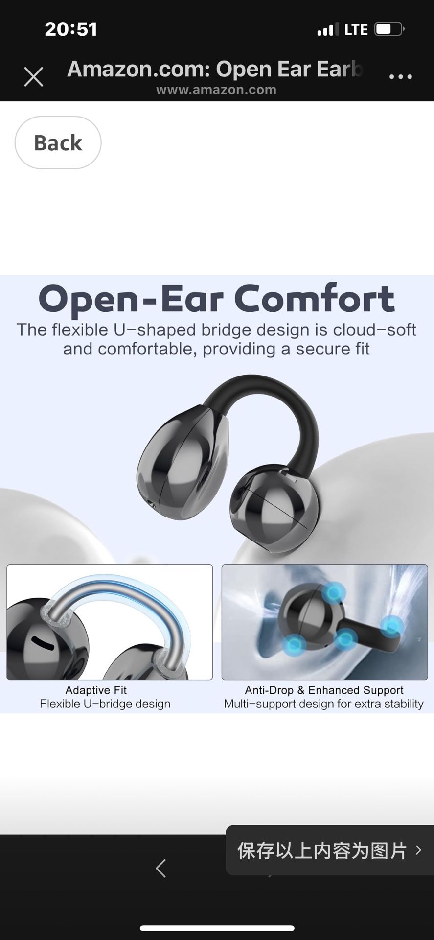 Open Ear Earbuds, Air Conduction Headphones Wireless Earbuds Bluetooth 5.4, Clip on Headphones with Mic 42H Playtime, Over Ear Earbuds Comfortable for