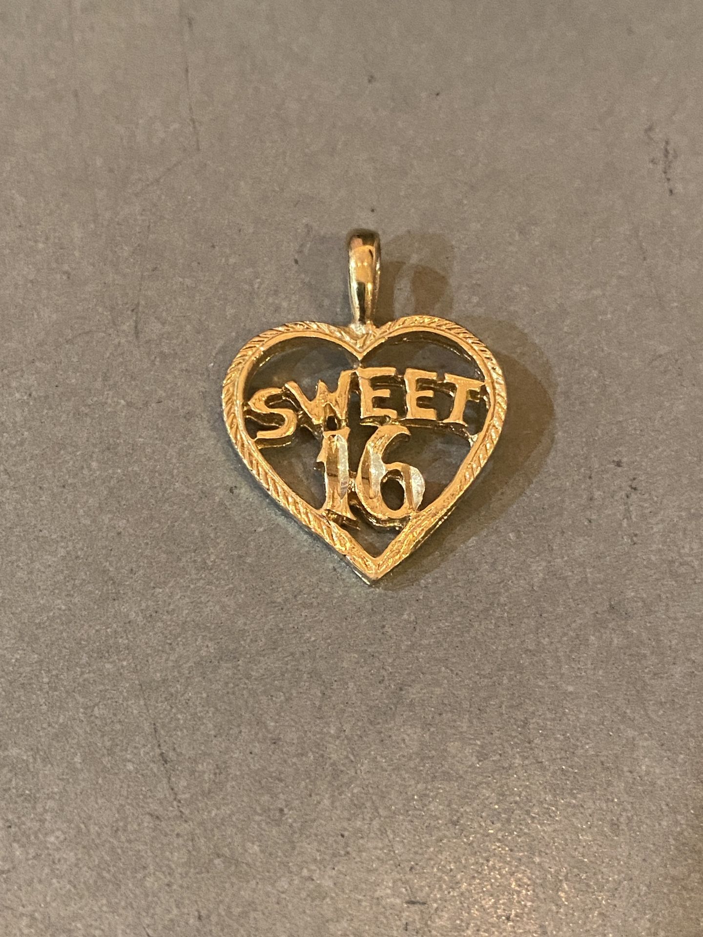 Gold Plated Sweet 16 Charm