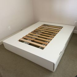 IKEA: NORDLI Bed frame with storage, White, Queen