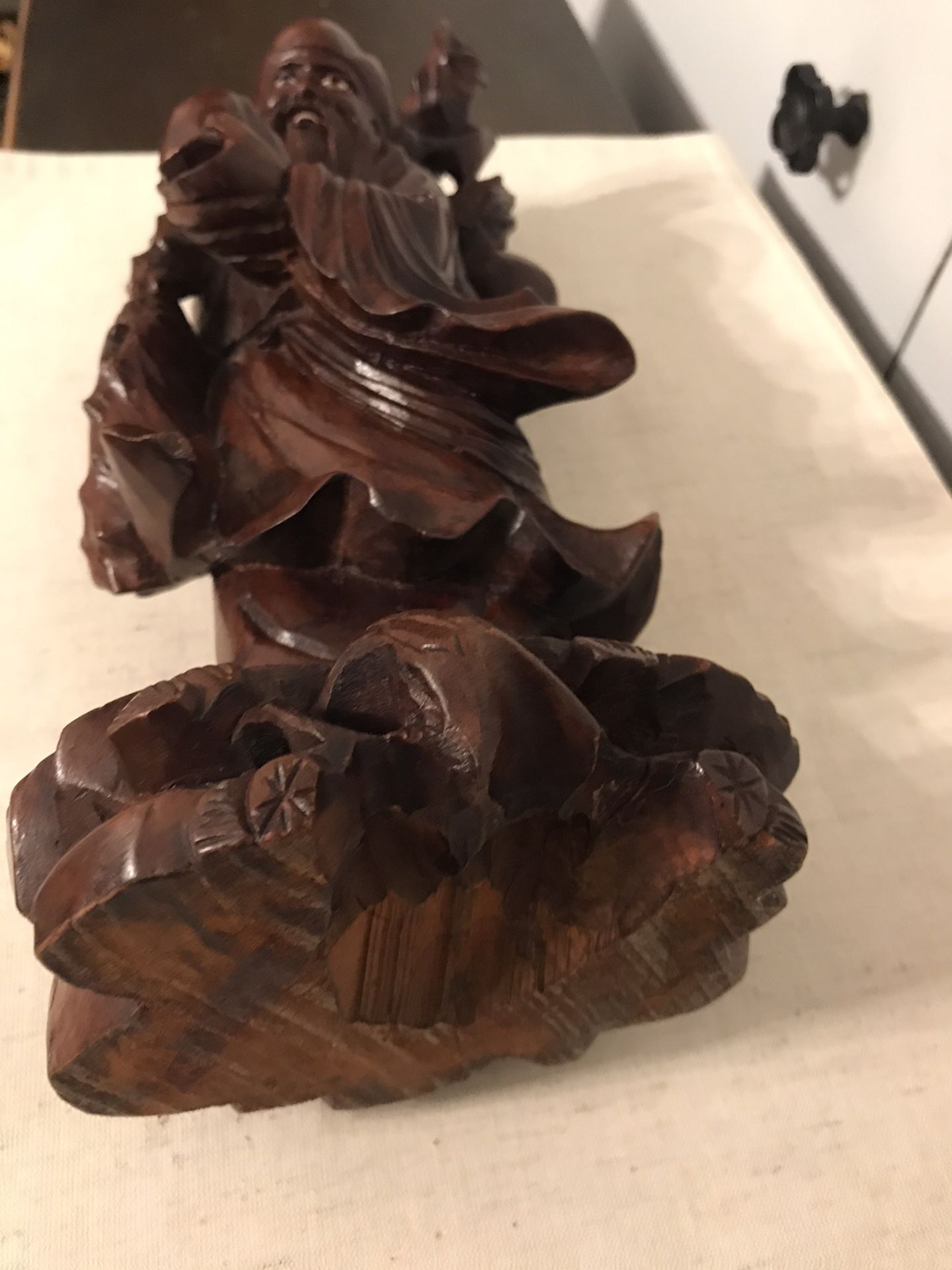 12 inch Vintage Hand-carved Wooden Statue