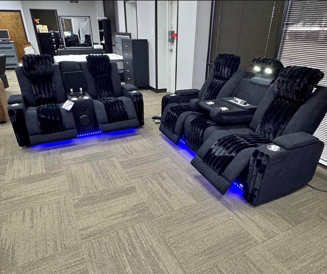 New power reclining sofa and loveseat with free delivery