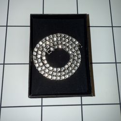 Silver Iced Out “Tennis” Chain 