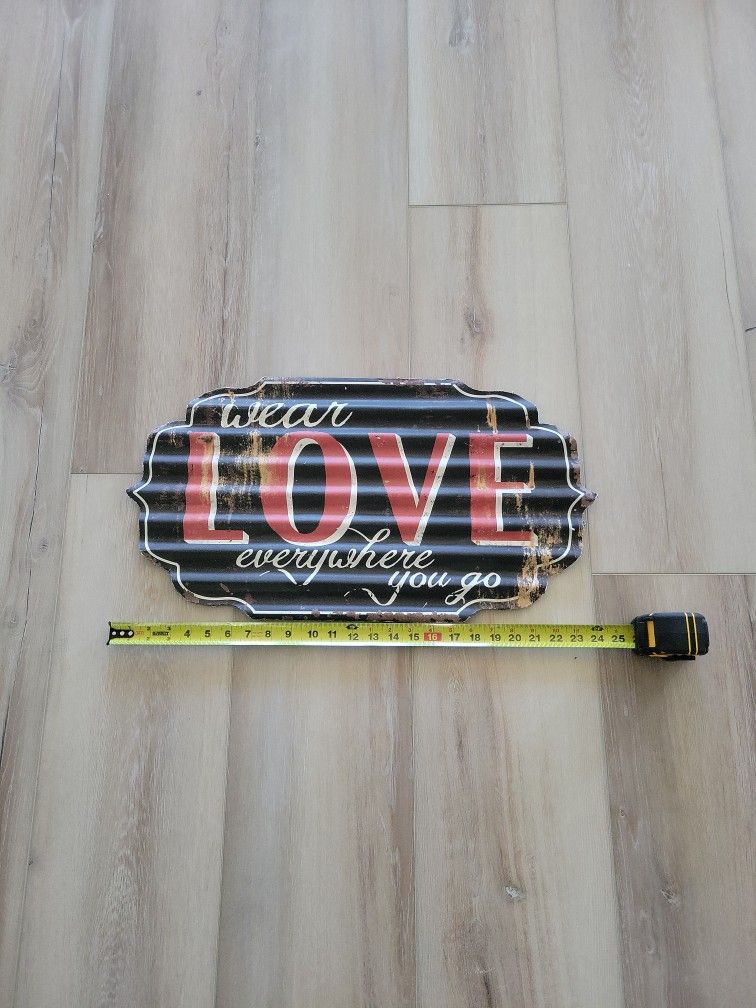 Metal Rustic Sign 13"x24"