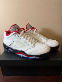Jordan 5 Retro Low Golf 'Fire Red (Silver Tongue)' Size 10 CU4523-100