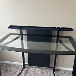 Glass And Metal Black Desk