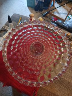 Vintage Clear Glass Pedestal Cake Stand
