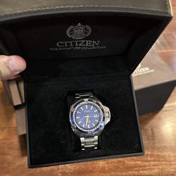 Citizen Signature Grand Touring Automatic Watch LIMITED EDITION NB103153L Blue Dial 300m (LIKE  NEW)