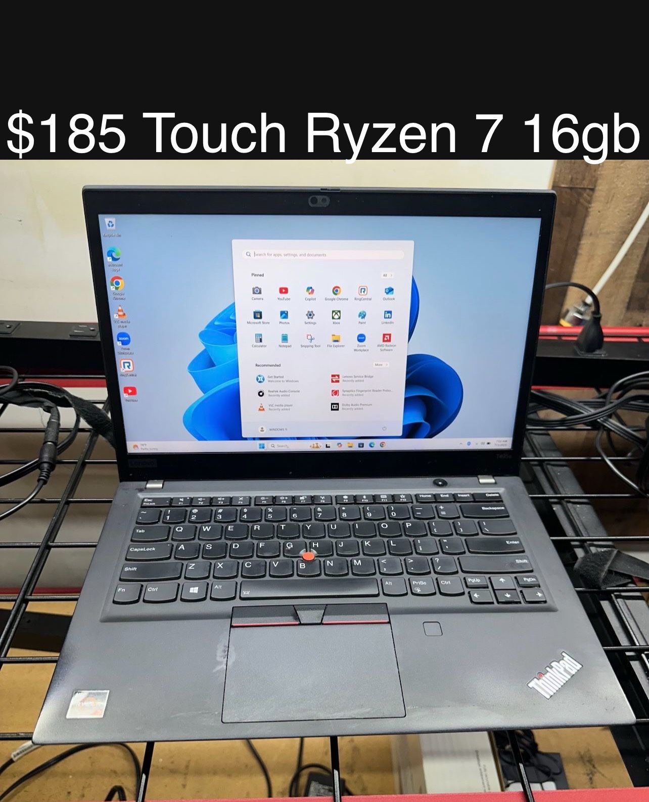 Lenovo Thinkpad Touchscreen Laptop 14” 16gb Ryzen 7 Pro M.2 SSD Windows 11 Good Battery 