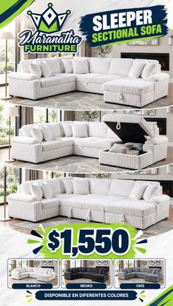 Sleeper Sectional Sofa with Storage