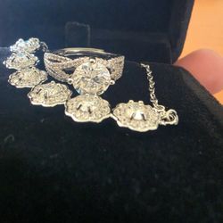 Womens Moissanite Necklace And Ring
