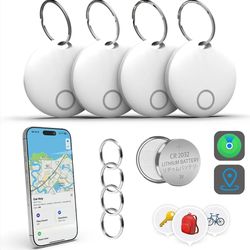 Air Tracker Tags 4 Pack Apple MFi Certified (iOS Only), Smart Bluetooth Trackers