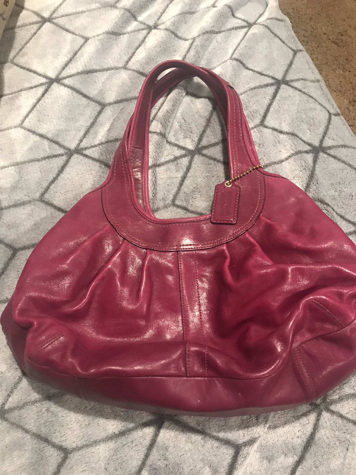 Hot Pink Leather Coach Purse AUTHENTIC