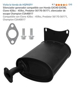 Silenciador generador compatible con Honda GX340 GX390, Clone 420cc - 459cc, Predator 56170-56171, silenciador de escape Champion CSA40017