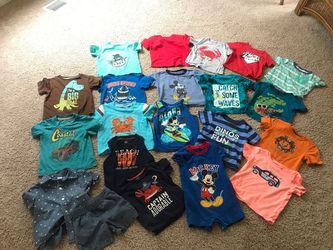 BOYS SIZE 18 MONTHS SUMMER CLOTHES, DISNEY, CARTER’S AND MORE!