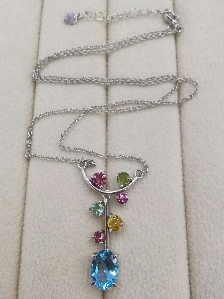 S925 Sterling silver tourmaline necklace