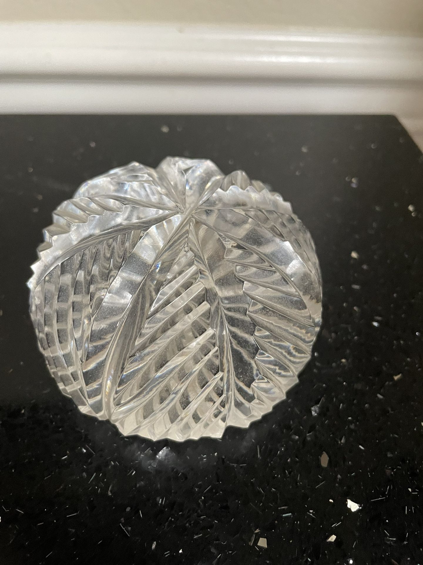 Vintage Crystal Cut Egg Figurine Paperweight 3”