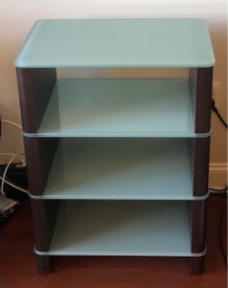 Calligaris - Media Stand with Veneer Wood and Tempered Glass