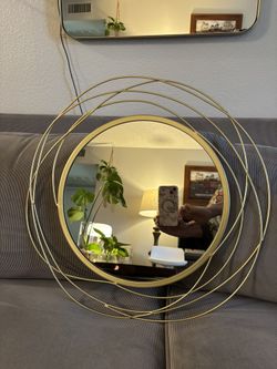 ironsmithn- Cute Round Gold Decorative Mirror 20” X 20”