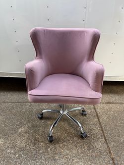 Pink/Mauve Velvet Office/Vanity Chair