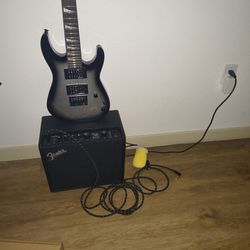 Electric guitar and amp