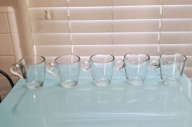 Set of 5 Clear Glass Cups 3.5 oz