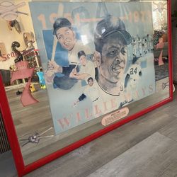  Vintage Willie Mays X Seagrams Bar Mirror 