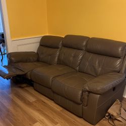 Leather Electric Recliner Sofa