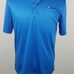 Callaway Opti-Dri Mens Small Blue Striped  Golf Polo Casual Shirt 