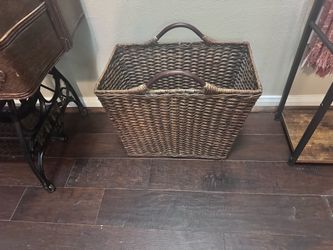 Sturdy wicker storage basket