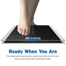 Digital Body Weight Bathroom Scale with Step-On Technology, Reliable Results with High Precision Measurements, Large Backlit LCD Display, 400 Pounds