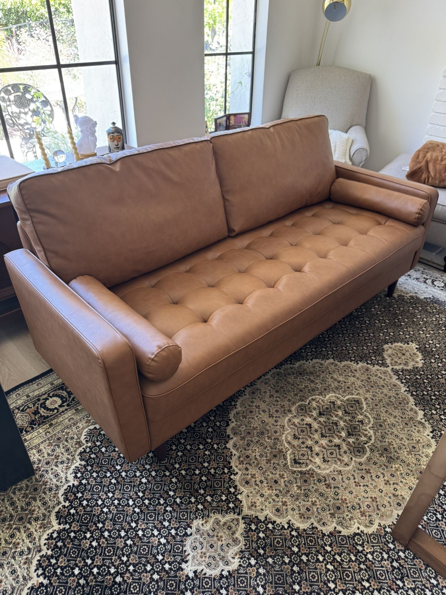 Faux Leather Sofa