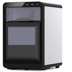 9.45 in. 44 lb. Portable Ice Maker Countertop Nugget Ice Maker with Touch Controls in Stainless Steel Black