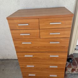 Two Brown Desks And Matching Dresser And Side Table