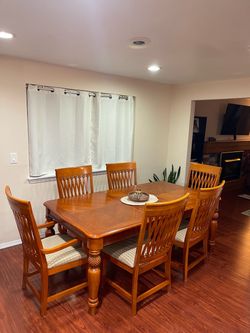 Dining Table with 6 Chairs – Solid Wood Dining Set