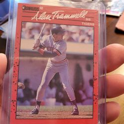 Alan Trammell Variation '90 Donruss No Dot Behind Inc Baseball Card 