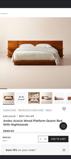 CB2 Andes Bed Frame (Full Size) - Modern Low-Profile Design