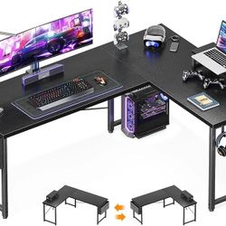 ODK L Shaped Desk With Storage Bag, Hook And Shelf